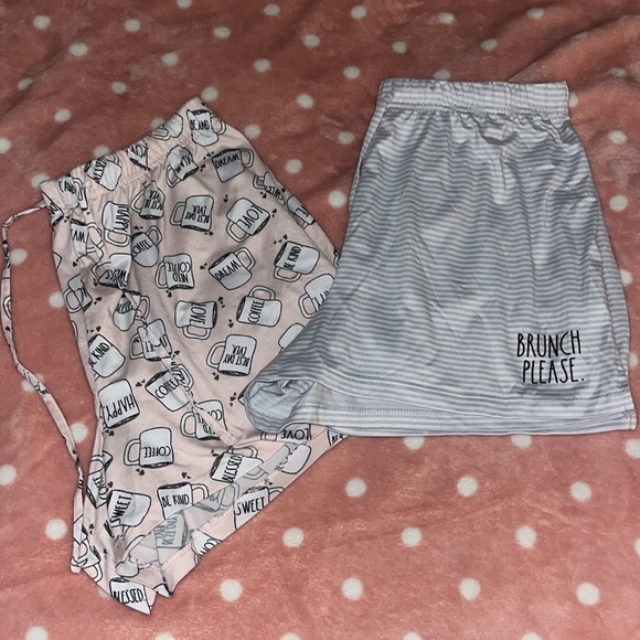 Rae Dunn Other - Rae Dunn Set of Two Coffee Graphic printed Lounge Pajama Shorts (includes 2)